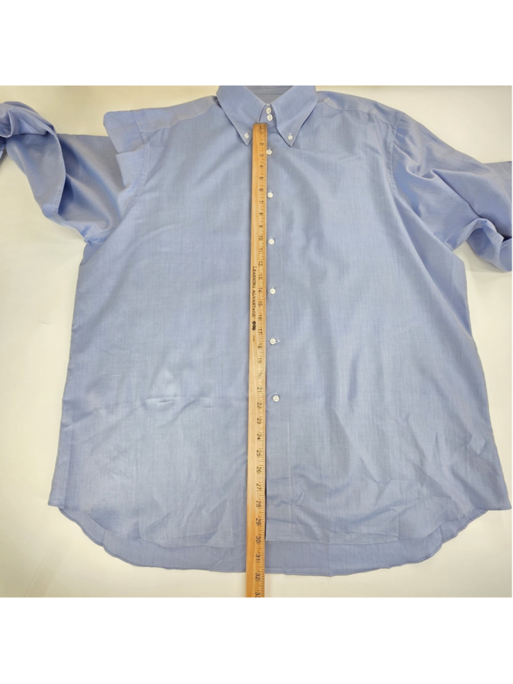 Quiet Luxury Fray Dress Shirt Mens 2XL Blue Herringbone Italian Button Down - Picture 13 of 16